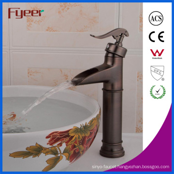 Fyeer High Quality Antique Brass Waterfall Basin Faucet